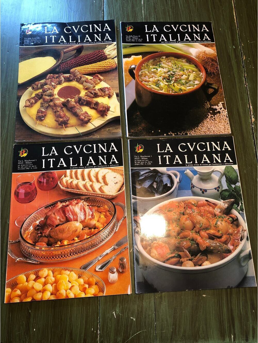 La Cvcina Italiana "The Italian Kitchen" Vintage 1980s Magazines Qty 4 Italian
